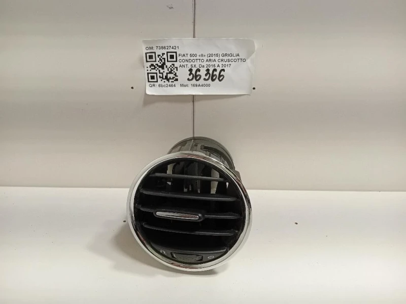 Griglia Condotto ARIA Cruscotto ANT SX 735627421 Fiat 500 II 2015