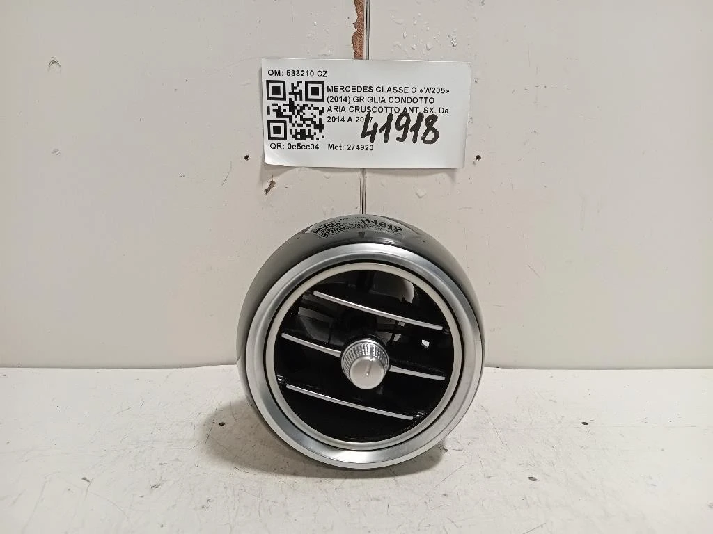 Griglia Condotto ARIA Cruscotto ANT SX 533210 CZ Mercedes Classe C W205 2014