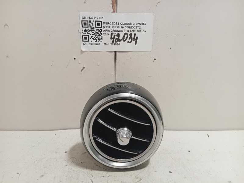 Griglia Condotto ARIA Cruscotto ANT SX 533210 CZ Mercedes Classe C W205 2014