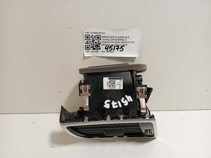 Griglia Condotto ARIA Cruscotto ANT SX A1668309100 Mercedes Classe GLE W166 2015