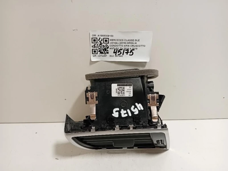 Griglia Condotto ARIA Cruscotto ANT SX A1668309100 Mercedes Classe GLE W166 2015