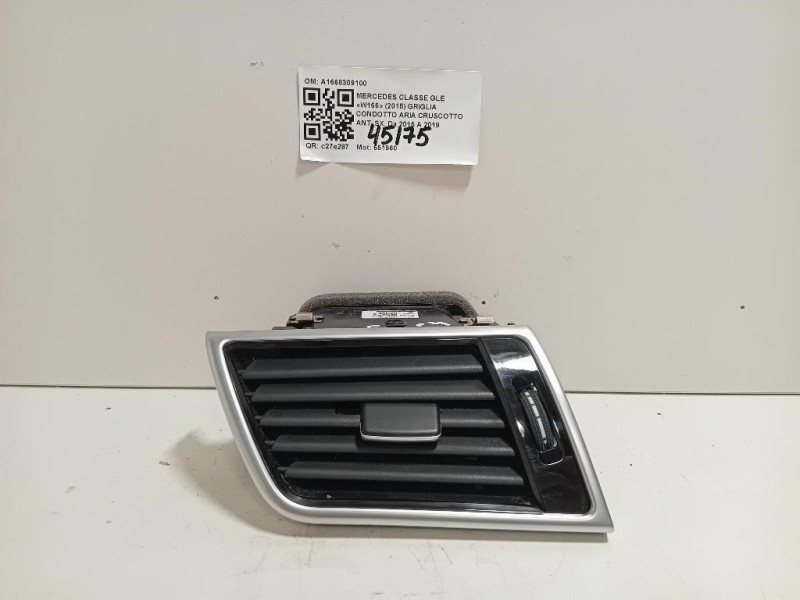 Griglia Condotto ARIA Cruscotto ANT SX A1668309100 Mercedes Classe GLE W166 2015
