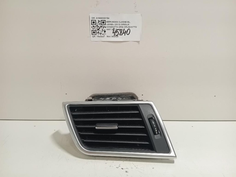 Griglia Condotto ARIA Cruscotto ANT SX A1668300154 Mercedes Classe ML W166 2012