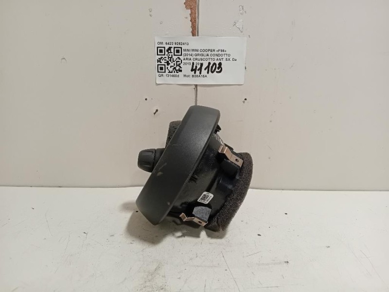 Griglia Condotto ARIA Cruscotto ANT SX 6422 9262413 Mini MINI Cooper F56 2014