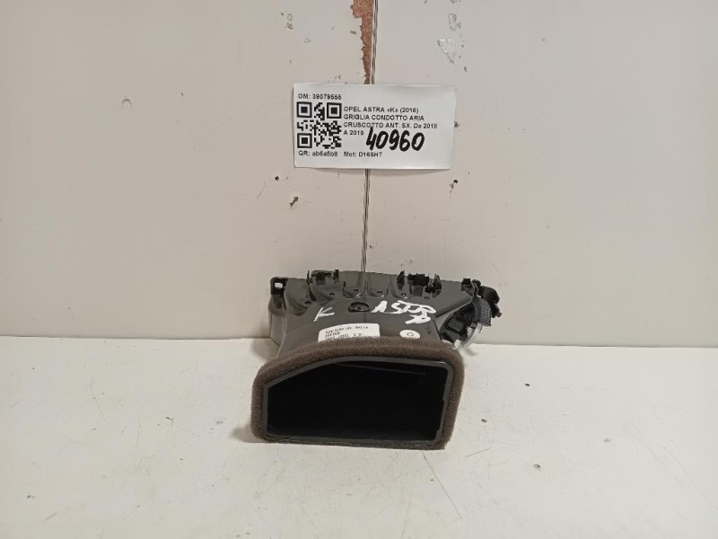 Griglia Condotto ARIA Cruscotto ANT SX 39079555 Opel Astra K 2016