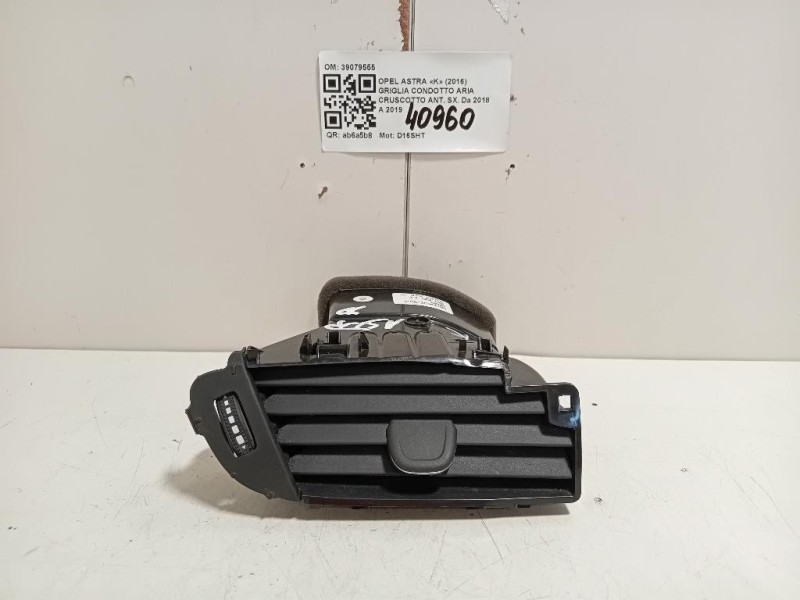 Griglia Condotto ARIA Cruscotto ANT SX 39079555 Opel Astra K 2016