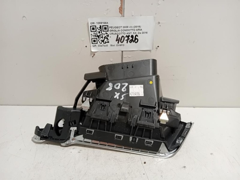Griglia Condotto ARIA Cruscotto ANT SX 1089169X Peugeot 2008 I 2016