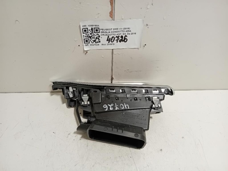 Griglia Condotto ARIA Cruscotto ANT SX 1089169X Peugeot 2008 I 2016