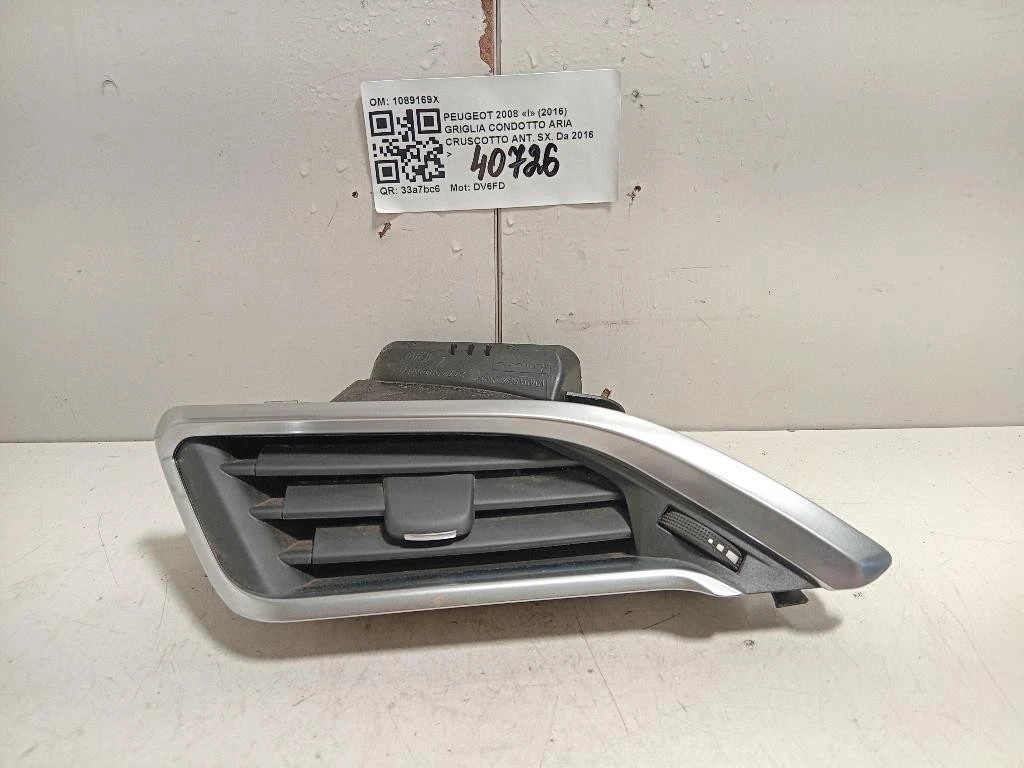 Griglia Condotto ARIA Cruscotto ANT SX 1089169X Peugeot 2008 I 2016