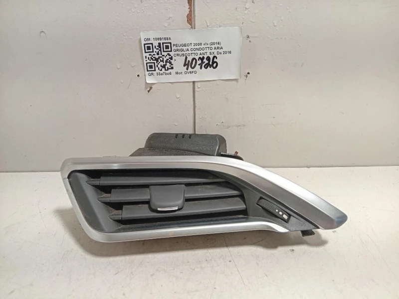 Griglia Condotto ARIA Cruscotto ANT SX 1089169X Peugeot 2008 I 2016