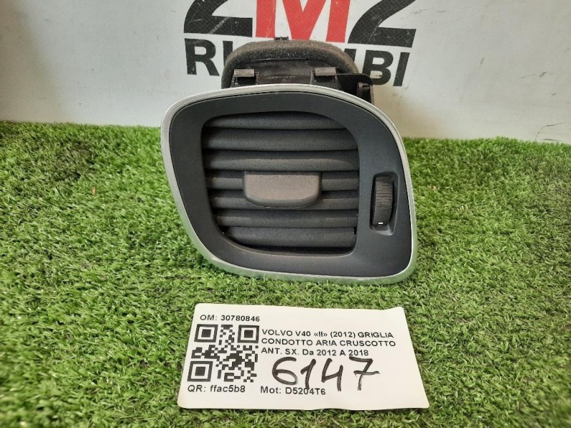 Griglia Condotto ARIA Cruscotto ANT SX 30780846 Volvo V40 II 2012