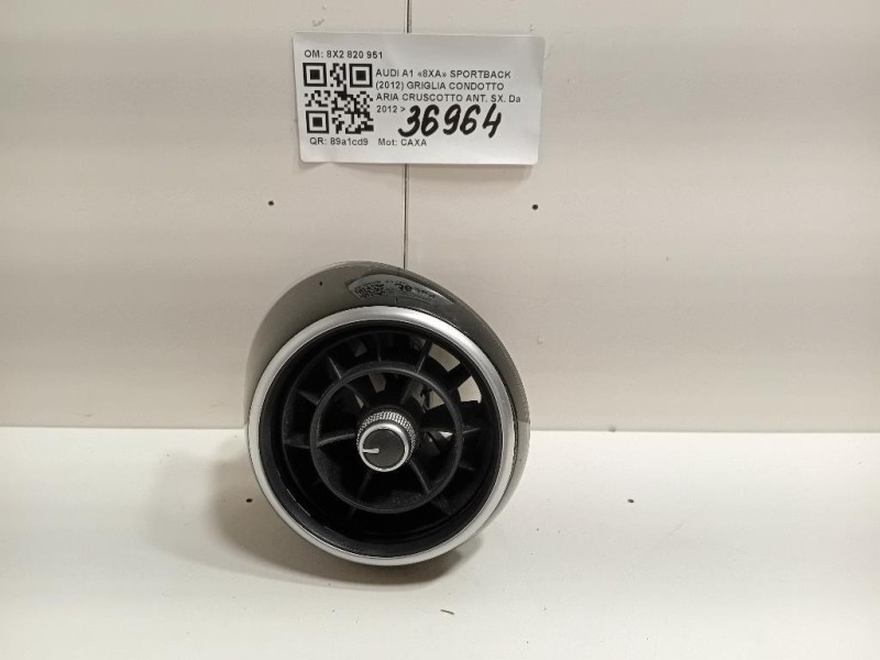 Griglia Condotto ARIA Cruscotto Centrale 8X2820951 Audi A1 8XA Sportback 2012