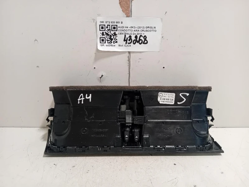 Griglia Condotto ARIA Cruscotto Centrale 8T2 820 951 B Audi A4 8K2 2012