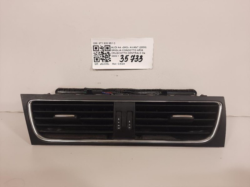 Griglia Condotto ARIA Cruscotto Centrale 8T1820951C Audi A4 8K5 Avant 2008