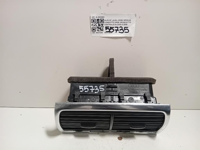 Griglia Condotto ARIA Cruscotto Centrale 4L0820951 Audi Q7 4LB 2006