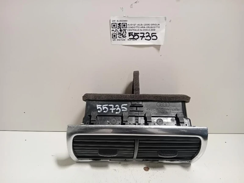 Griglia Condotto ARIA Cruscotto Centrale 4L0820951 Audi Q7 4LB 2006