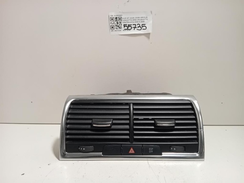 Griglia Condotto ARIA Cruscotto Centrale 4L0820951 Audi Q7 4LB 2006