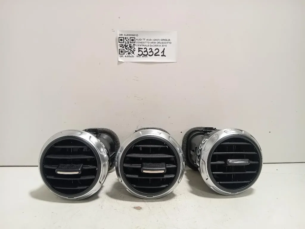 Griglia Condotto ARIA Cruscotto Centrale 8J0820901D Audi TT 8J3 2007
