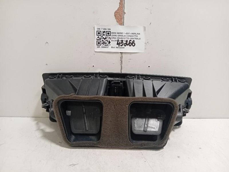 Griglia Condotto ARIA Cruscotto Centrale 7059189 Bmw Serie 1 E87 Berlina 2005