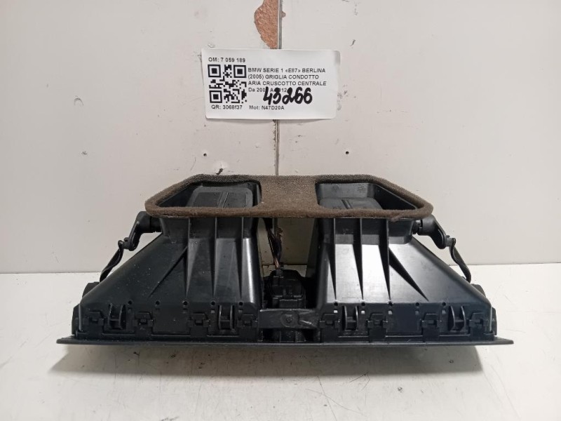 Griglia Condotto ARIA Cruscotto Centrale 7059189 Bmw Serie 1 E87 Berlina 2005