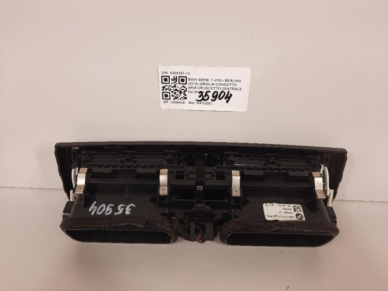 Griglia Condotto ARIA Cruscotto Centrale 9205357-13 Bmw Serie 1 F20 Berlina 2012
