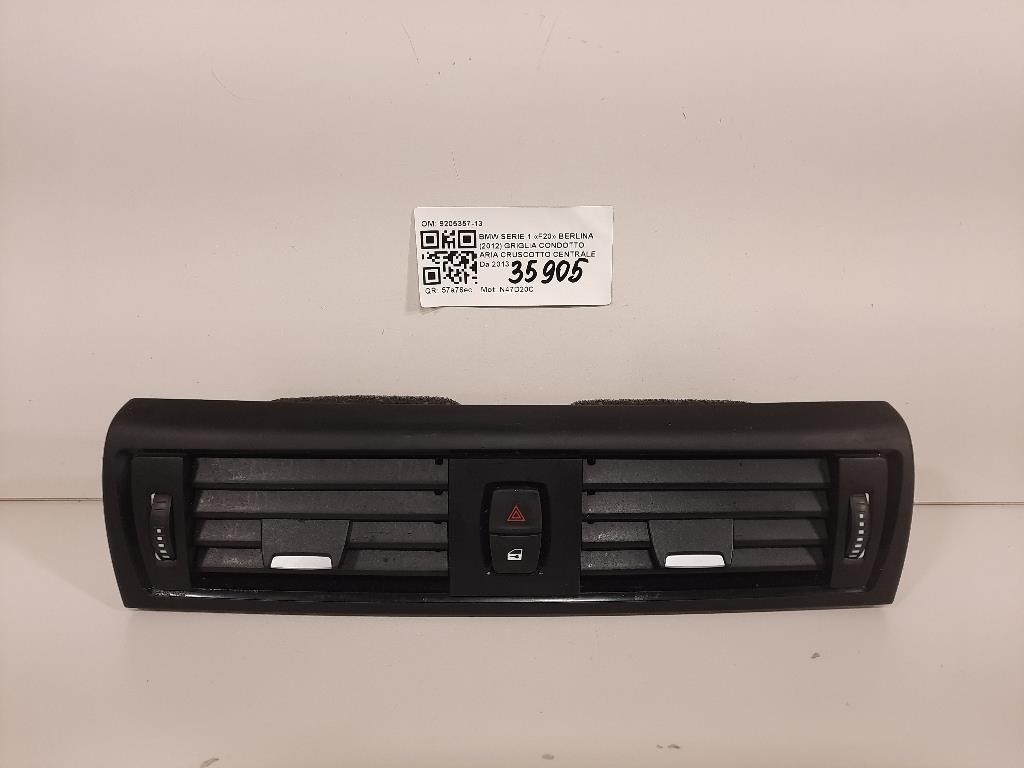 Griglia Condotto ARIA Cruscotto Centrale 9205357-13 Bmw Serie 1 F20 Berlina 2012