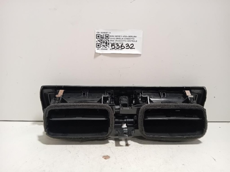 Griglia Condotto ARIA Cruscotto Centrale 9205357-11 Bmw Serie 1 F20 Berlina 2012