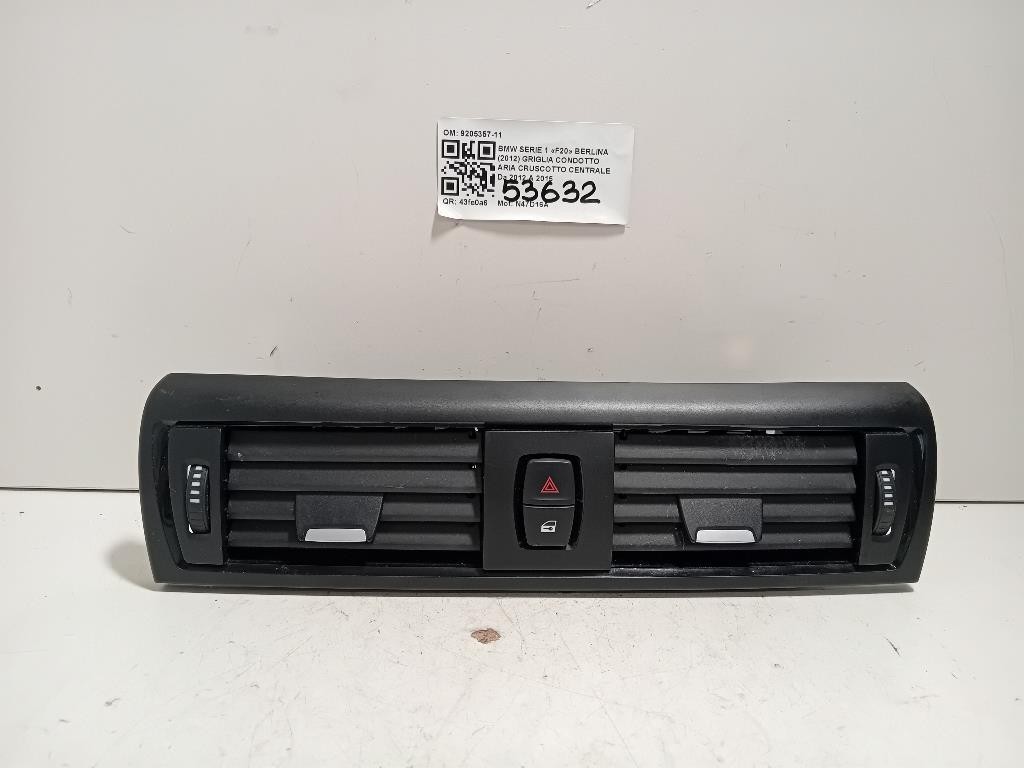 Griglia Condotto ARIA Cruscotto Centrale 9205357-11 Bmw Serie 1 F20 Berlina 2012