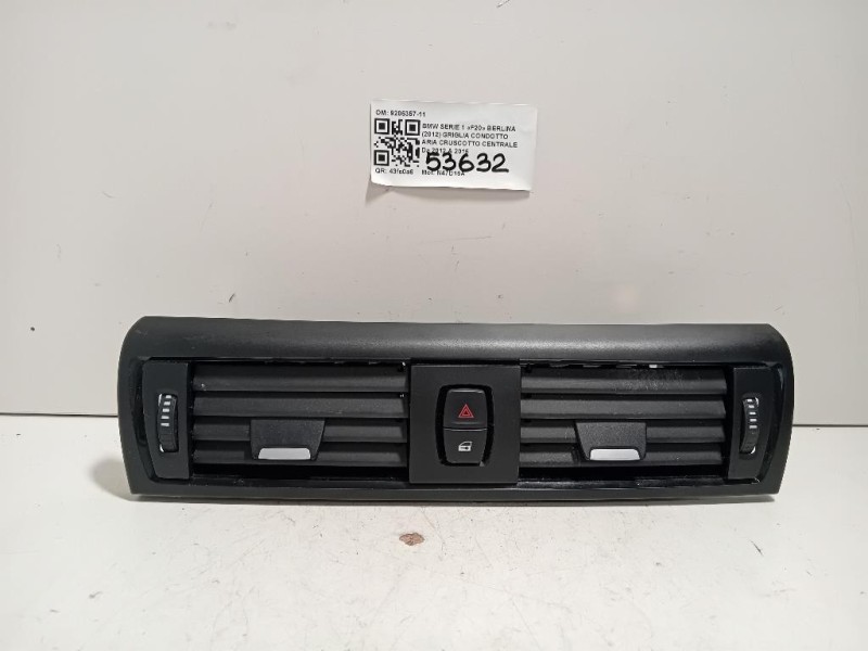 Griglia Condotto ARIA Cruscotto Centrale 9205357-11 Bmw Serie 1 F20 Berlina 2012