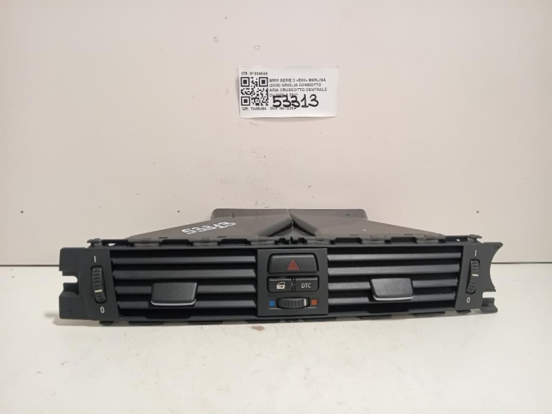 Griglia Condotto ARIA Cruscotto Centrale 91304649 Bmw Serie 3 E90 Berlina 2005