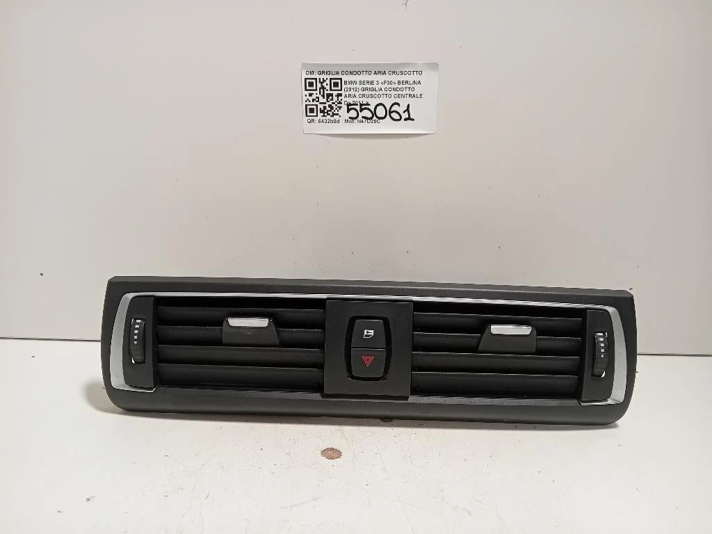 Griglia Condotto ARIA Cruscotto Centrale 931794404 Bmw Serie 3 F30 Berlina 2012