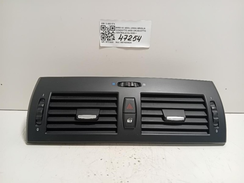 Griglia Condotto ARIA Cruscotto Centrale 3 400 074 Bmw X3 E83 2004