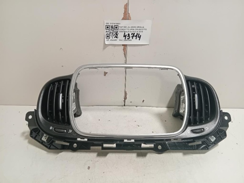 Griglia Condotto ARIA Cruscotto Centrale 3121419001 Fiat 500 II 2008