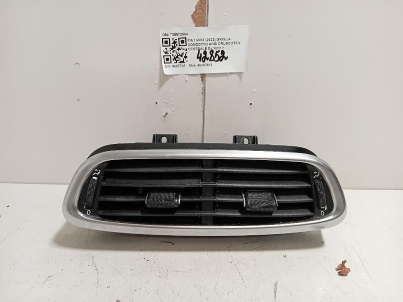 Griglia Condotto ARIA Cruscotto Centrale 735572564 Fiat 500X 2022