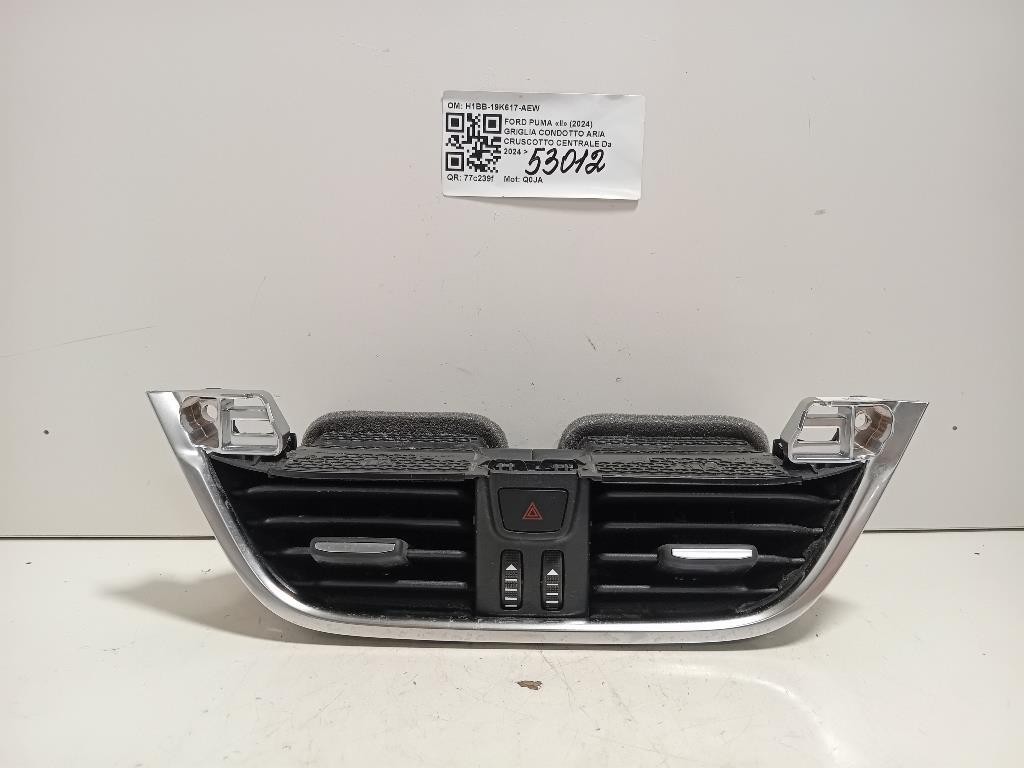 Griglia Condotto ARIA Cruscotto Centrale H1BB-19K617-AEW Ford PUMA II 2024