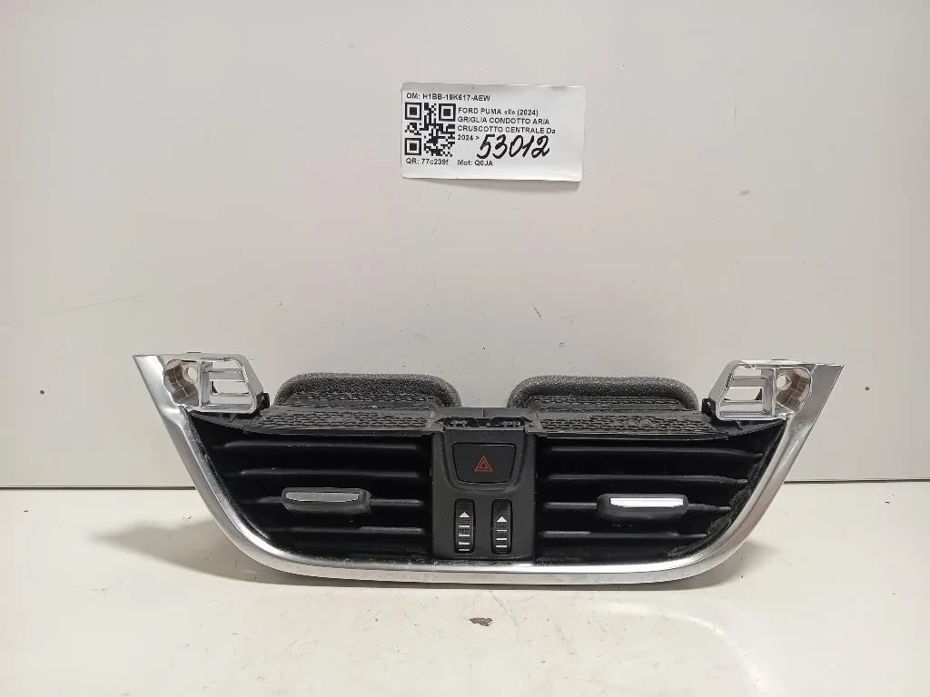 Griglia Condotto ARIA Cruscotto Centrale H1BB-19K617-AEW Ford PUMA II 2024