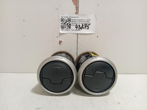 Griglia Condotto ARIA Cruscotto Centrale 68760-JD10A SX+DX Nissan Qashqai I 2007