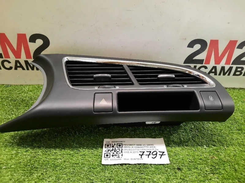 Griglia Condotto ARIA Cruscotto Centrale 9685023677 Peugeot 3008 I 2009
