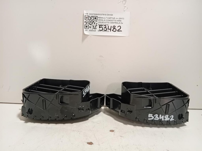 Griglia Condotto ARIA Cruscotto Centrale 0022760900227610 DX+SX Renault Captur I 2017