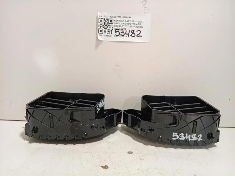 Griglia Condotto ARIA Cruscotto Centrale 0022760900227610 DX+SX Renault Captur I 2017