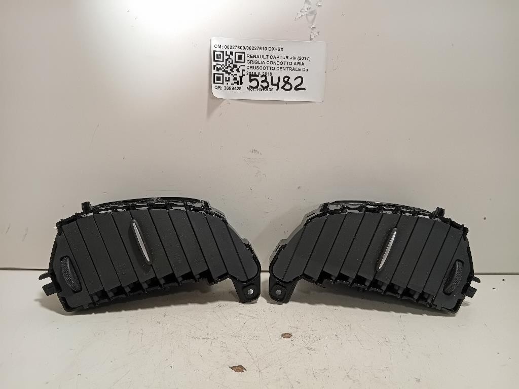 Griglia Condotto ARIA Cruscotto Centrale 0022760900227610 DX+SX Renault Captur I 2017