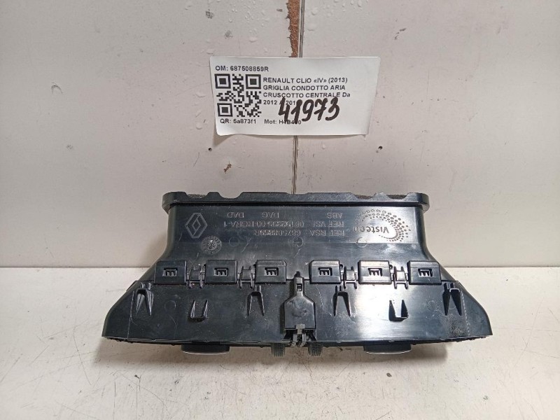 Griglia Condotto ARIA Cruscotto Centrale 687508859R Renault CLIO IV 2013