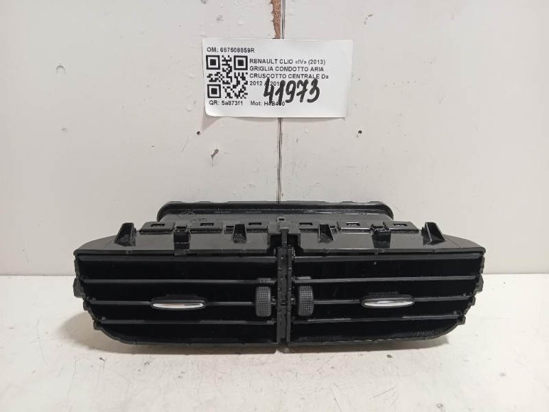 Griglia Condotto ARIA Cruscotto Centrale 687508859R Renault CLIO IV 2013