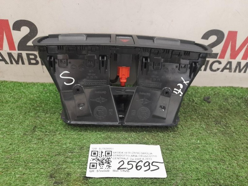 Griglia Condotto ARIA Cruscotto Centrale 5L0820951 Skoda YETI 2010