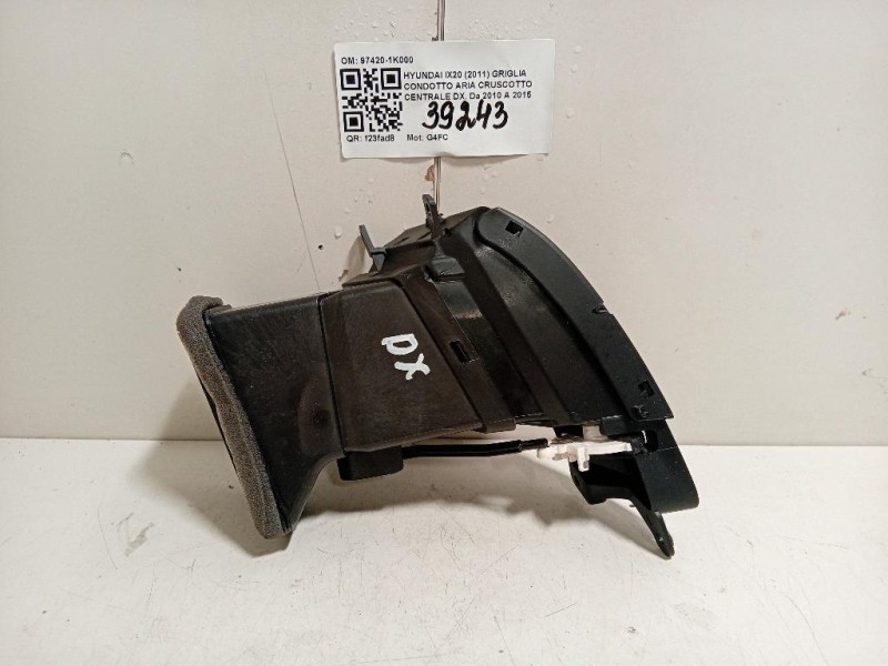 Griglia Condotto ARIA Cruscotto Centrale DX 97420-1K000 Hyundai IX20 2011