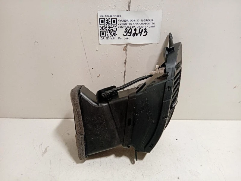 Griglia Condotto ARIA Cruscotto Centrale DX 97420-1K000 Hyundai IX20 2011