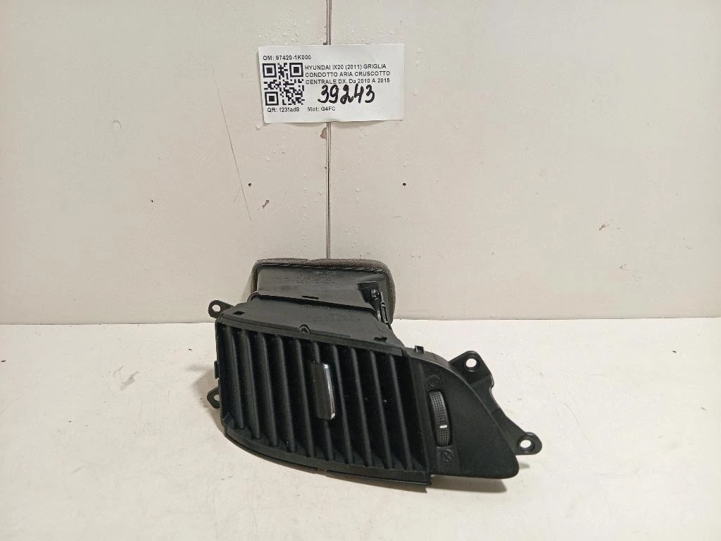Griglia Condotto ARIA Cruscotto Centrale DX 97420-1K000 Hyundai IX20 2011