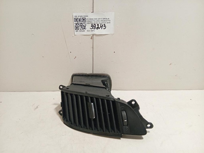 Griglia Condotto ARIA Cruscotto Centrale DX 97420-1K000 Hyundai IX20 2011