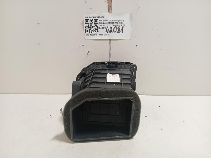 Griglia Condotto ARIA Cruscotto Centrale DX 84740-F1AB0SA Kia Sportage III 2010