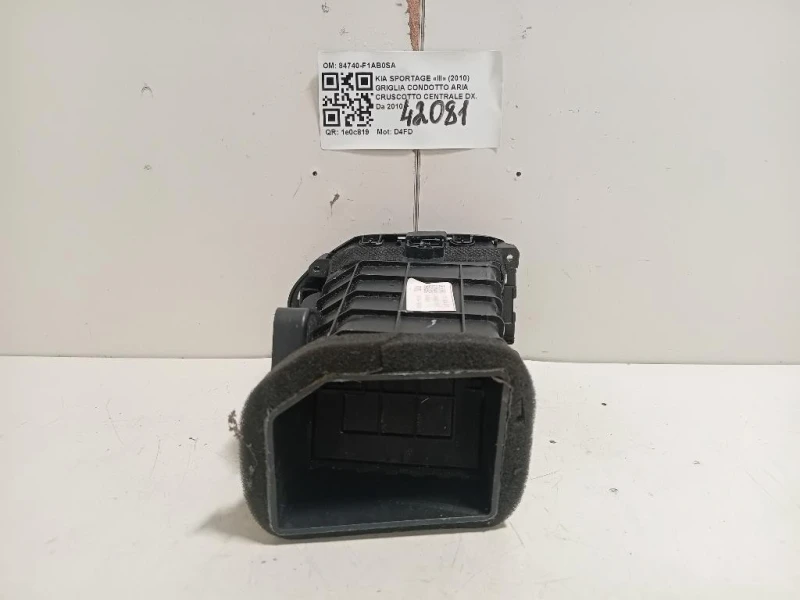 Griglia Condotto ARIA Cruscotto Centrale DX 84740-F1AB0SA Kia Sportage III 2010